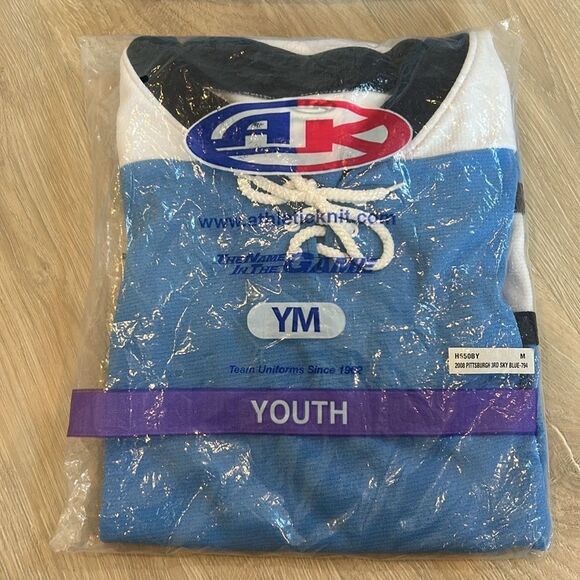 Youth Sky Blue Hockey Jersey, Pittsburgh Penguins Winter Classic Pattern - Picture 2 of 4